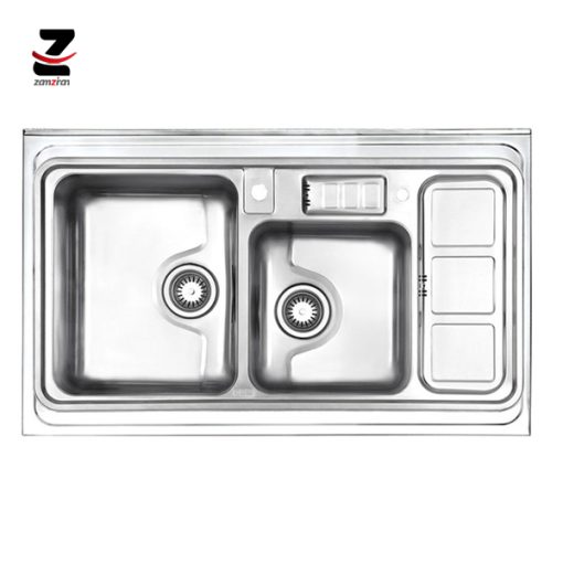 سینک-ظرفشویی-استیل-البرز-مدل-813-روکار-فانتزی-با-جامایع-01