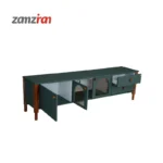 میز تلویزیون سبز متین r405 با بدنه ساخته شده از MDF ترک